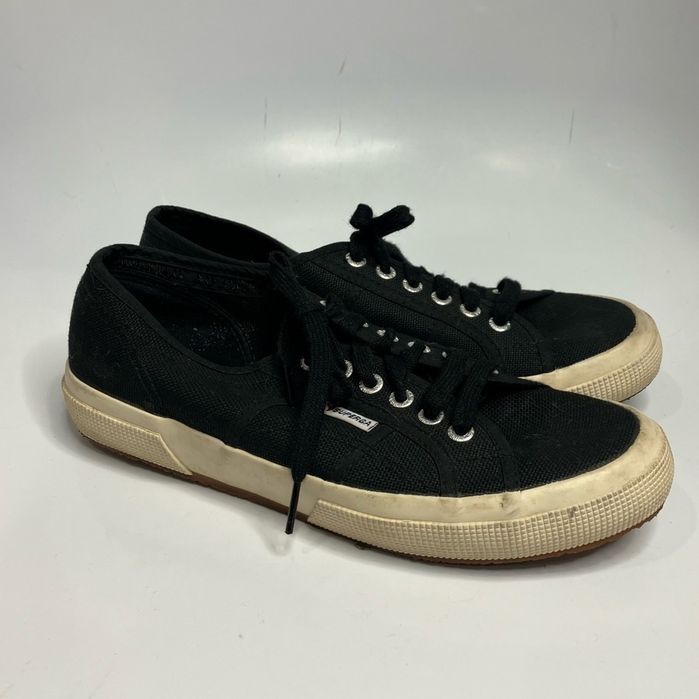 Superga black canvas sneakers unisex‎ sizing